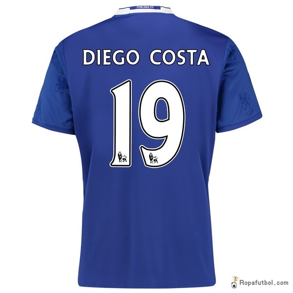 Camiseta Chelsea Replica Primera Ropa Diego Costa 2016/17 Azul